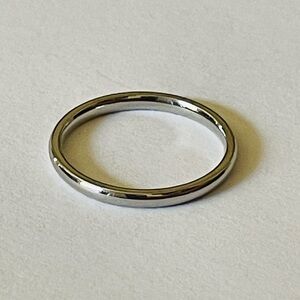 Classic Polished Thin Silver Band Ring - Minimalist Stackable size 7